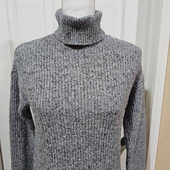 American Eagle Ribbed Turtleneck Sweater Dress Gray Size S - Picture 5 of 7